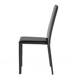 Fredriks Chaises Portola (lot de 2) - Cuir recyclé / Fer - Noir -Chaises Soldes 2022 1000216618 210125 12454600003 DETAILS P000000001000216618