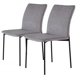 Fredriks Chaises Wines (lot de 2) - Tissu / Fer - Gris clair