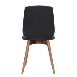 Studio Copenhagen Chaises capitonnées Helvig (lot de 2) - Tissu composite Vedi: Anthracite - Noyer -Chaises Soldes 2022 1000216626 200820 06152200014 DETAILS P000000001000216626