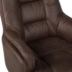 Furnitive Chaise de bureau Grately - Microfibre / Nylon - Marron / Noir -Chaises Soldes 2022 1000218362 220330 055 DETAILS P000000001000218362