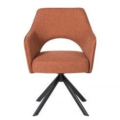 Fredriks Chaise à accoudoirs Tustin - Tissu / Métal - Marron rouille / Noir mat -Chaises Soldes 2022 1000218415 210303 08150300002 DETAILS P000000001000218415