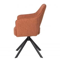 Fredriks Chaise à accoudoirs Tustin - Tissu / Métal - Marron rouille / Noir mat -Chaises Soldes 2022 1000218415 210303 08150400003 DETAILS P000000001000218415