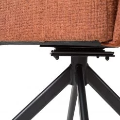 Fredriks Chaise à accoudoirs Tustin - Tissu / Métal - Marron rouille / Noir mat -Chaises Soldes 2022 1000218415 210303 08150800006 DETAILS P000000001000218415