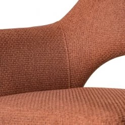 Fredriks Chaise à accoudoirs Tustin - Tissu / Métal - Marron rouille / Noir mat -Chaises Soldes 2022 1000218415 210303 08151000008 DETAILS P000000001000218415