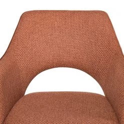 Fredriks Chaise à accoudoirs Tustin - Tissu / Métal - Marron rouille / Noir mat -Chaises Soldes 2022 1000218415 210303 08151300010 DETAILS P000000001000218415