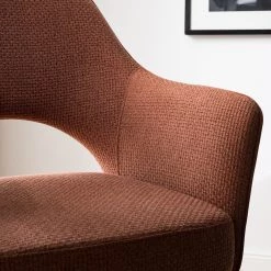 Fredriks Chaise à accoudoirs Tustin - Tissu / Métal - Marron rouille / Noir mat -Chaises Soldes 2022 1000218415 210311 12215300002 DETAILS P000000001000218415