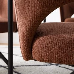 Fredriks Chaise à accoudoirs Tustin - Tissu / Métal - Marron rouille / Noir mat -Chaises Soldes 2022 1000218415 210311 12215300003 DETAILS P000000001000218415