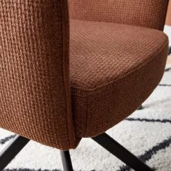 Fredriks Chaise à accoudoirs Tustin - Tissu / Métal - Marron rouille / Noir mat -Chaises Soldes 2022 1000218415 210311 12215300005 DETAILS P000000001000218415