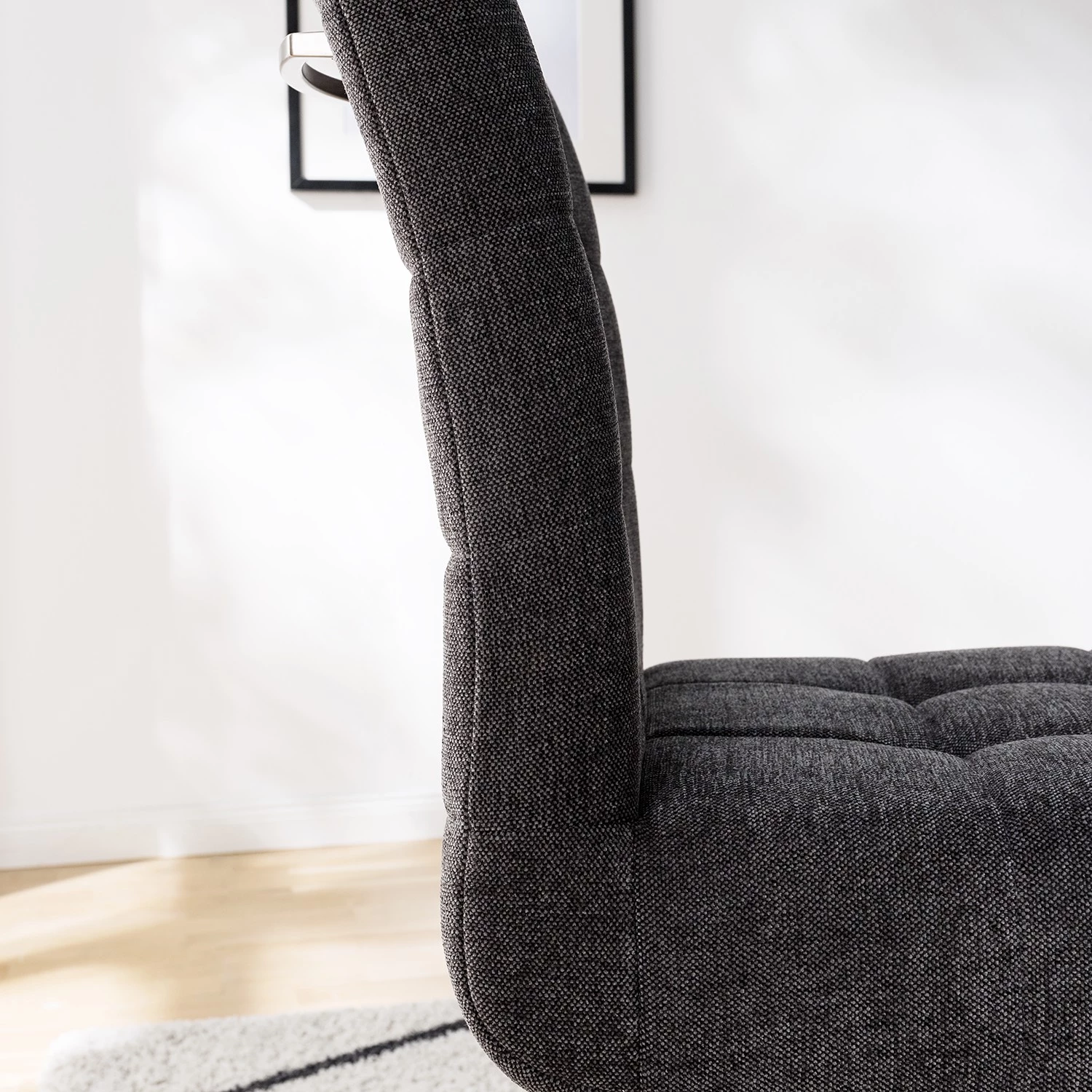 Ars manufacti Chaises cantilever Stawley I (lot de 2) - Tissage à plat / Acier inoxydable - Gris foncé / Acier inoxydable 11 Ars manufacti Chaises cantilever Stawley I (lot de 2) - Tissage à plat / Acier inoxydable - Gris foncé / Acier inoxydable – Image 9