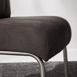 Fredriks Chaises cantilever Crowan(lot de 2) - Microfibre / Acier inoxydable - Gris vintage -Chaises Soldes 2022 1000218550 210311 11465800011 DETAILS P000000001000218550