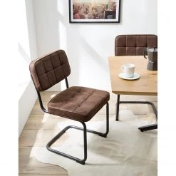 Ars manufacti Chaises cantilever Dalcross (lot de 2) - Microfibre / Métal - Marron 33 Ars manufacti Chaises cantilever Dalcross (lot de 2) - Microfibre / Métal - Marron -Chaises Soldes 2022 1000219292 210223 14200900002 MOOD DETAILS P000000001000219292 mood