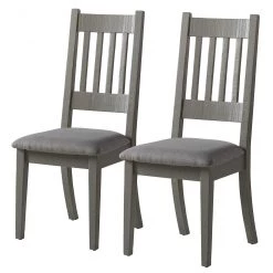 Maison Belfort Chaises Lavalle (lot de 2) - Pin massif - Gris clair / Gris