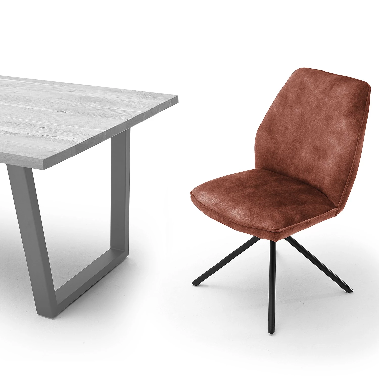 Fredriks Chaises capitonnées Oaklawn (lot de 2) - Marron rouille 10 Fredriks Chaises capitonnées Oaklawn (lot de 2) - Marron rouille – Image 8