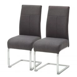 Fredriks Chaises cantilever Oxhill (lot de 2) - maille fin / Acier - Anthracite / Chrome