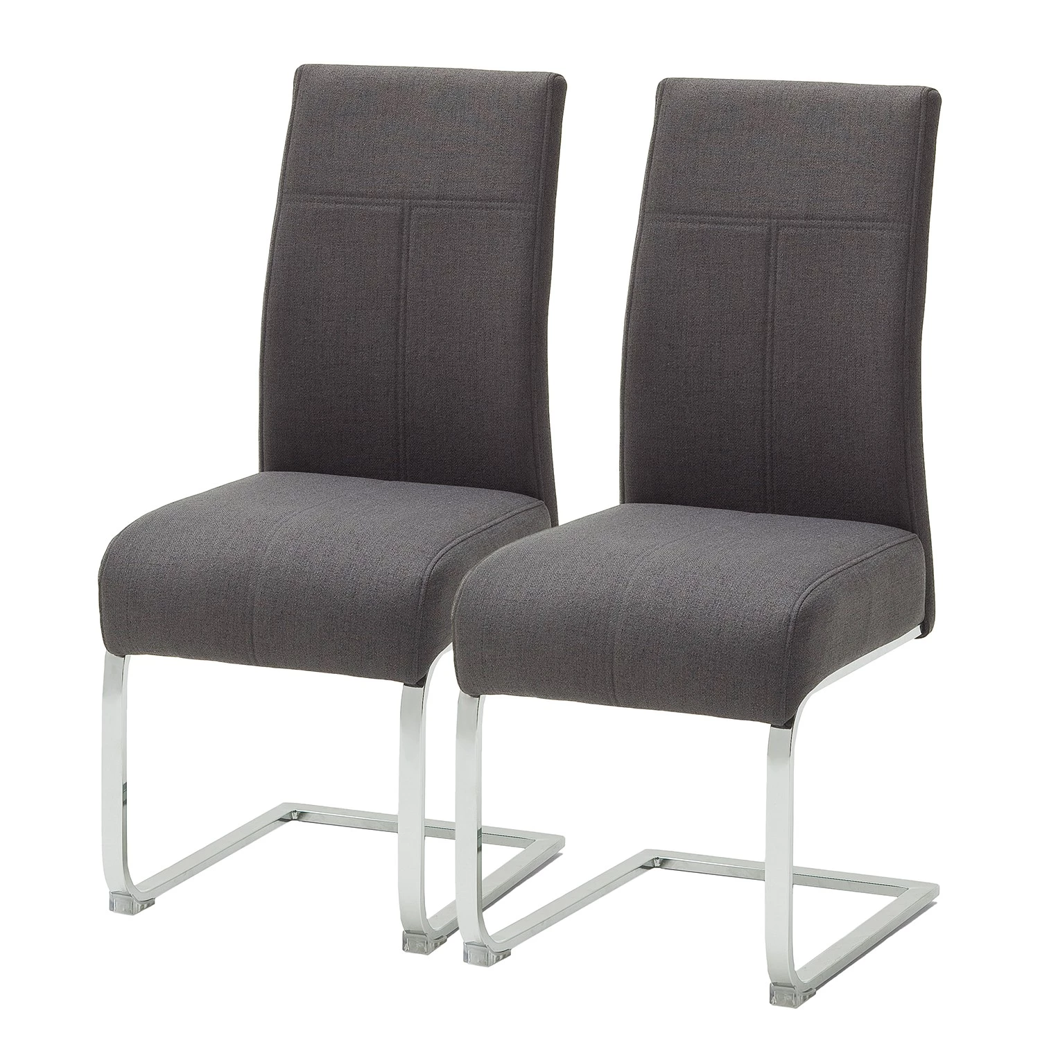 Fredriks Chaises cantilever Oxhill (lot de 2) - maille fin / Acier - Anthracite / Chrome 3 Fredriks Chaises cantilever Oxhill (lot de 2) - maille fin / Acier - Anthracite / Chrome