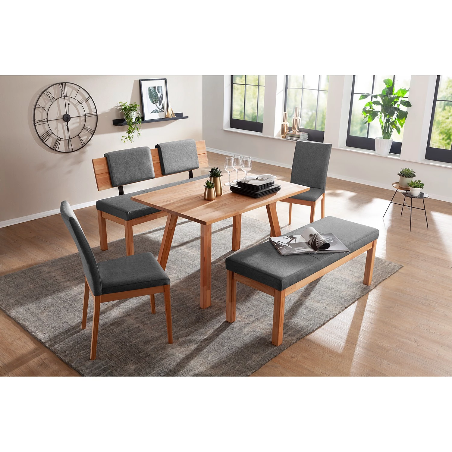 Schösswender Chaises capitonnées Roberto II(lot de 2) - Microfibre / Duramen de hêtre massif - Gris / Duramen de hêtre 4 Schösswender Chaises capitonnées Roberto II(lot de 2) - Microfibre / Duramen de hêtre massif - Gris / Duramen de hêtre – Image 2