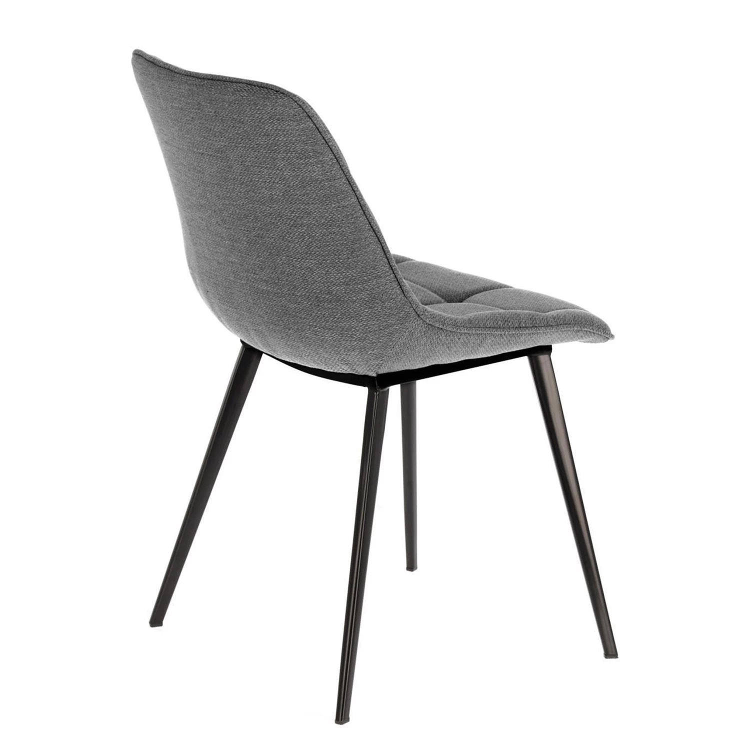 Red Living Chaises capitonnées Kellia II (lot de 2) - Tissu / Acier - Gris 5 Red Living Chaises capitonnées Kellia II (lot de 2) - Tissu / Acier - Gris – Image 3