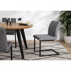 Ars manufacti Chaises Finga III (lot de 2) - Tissage à plat / Fer - Gris / Noir -Chaises Soldes 2022 1000226368 210929 100237000023 MOOD DETAILS P000000001000226368 mood
