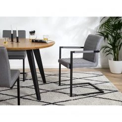 Ars manufacti Fauteuil Finga III - Tissage à plat / Fer - Gris / Noir -Chaises Soldes 2022 1000226369 210929 100237000028 MOOD DETAILS P000000001000226369 mood