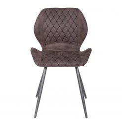 Loftscape Chaises capitonnées McLean (lot de 2) - Microfibre / Acier - Marron foncé vintage -Chaises Soldes 2022 1000228921 201104 15385600056 DETAILS P000000001000228921