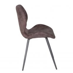 Loftscape Chaises capitonnées McLean (lot de 2) - Microfibre / Acier - Marron foncé vintage -Chaises Soldes 2022 1000228921 201104 15385600057 DETAILS P000000001000228921