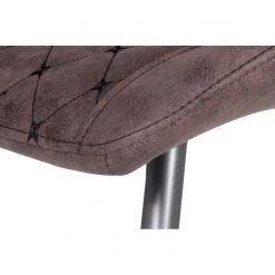 Loftscape Chaises capitonnées McLean (lot de 2) - Microfibre / Acier - Marron foncé vintage -Chaises Soldes 2022 1000228921 201104 15385600060 DETAILS P000000001000228921