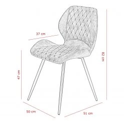 Loftscape Chaises capitonnées McLean (lot de 2) - Microfibre / Acier - Marron foncé vintage -Chaises Soldes 2022 1000228921 201104 15385600062 SKETCH DETAILS P000000001000228921 sketch