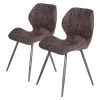 Loftscape Chaises capitonnées McLean (lot de 2) - Microfibre / Acier - Marron foncé vintage -Chaises Soldes 2022 1000228921 210622 10495200050 IMAGE P000000001000228921
