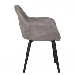 Loftscape Chaises à accoudoirs Trappe (lot de 2) - Microfibre / Acier - Gris fumé -Chaises Soldes 2022 1000228924 201104 15385600082 DETAILS P000000001000228924