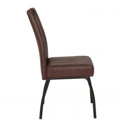 Loftscape Chaise capitonnée Brookville - Microfibre / Acier - Marron - Lot de 2 -Chaises Soldes 2022 1000228929 201104 15385600120 DETAILS P000000001000228929