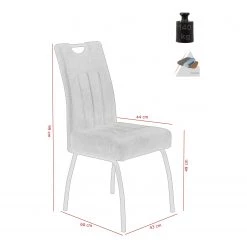 Loftscape Chaise capitonnée Brookville - Microfibre / Acier - Marron - Lot de 2 -Chaises Soldes 2022 1000228929 201104 15385600123 SKETCH DETAILS P000000001000228929 sketch