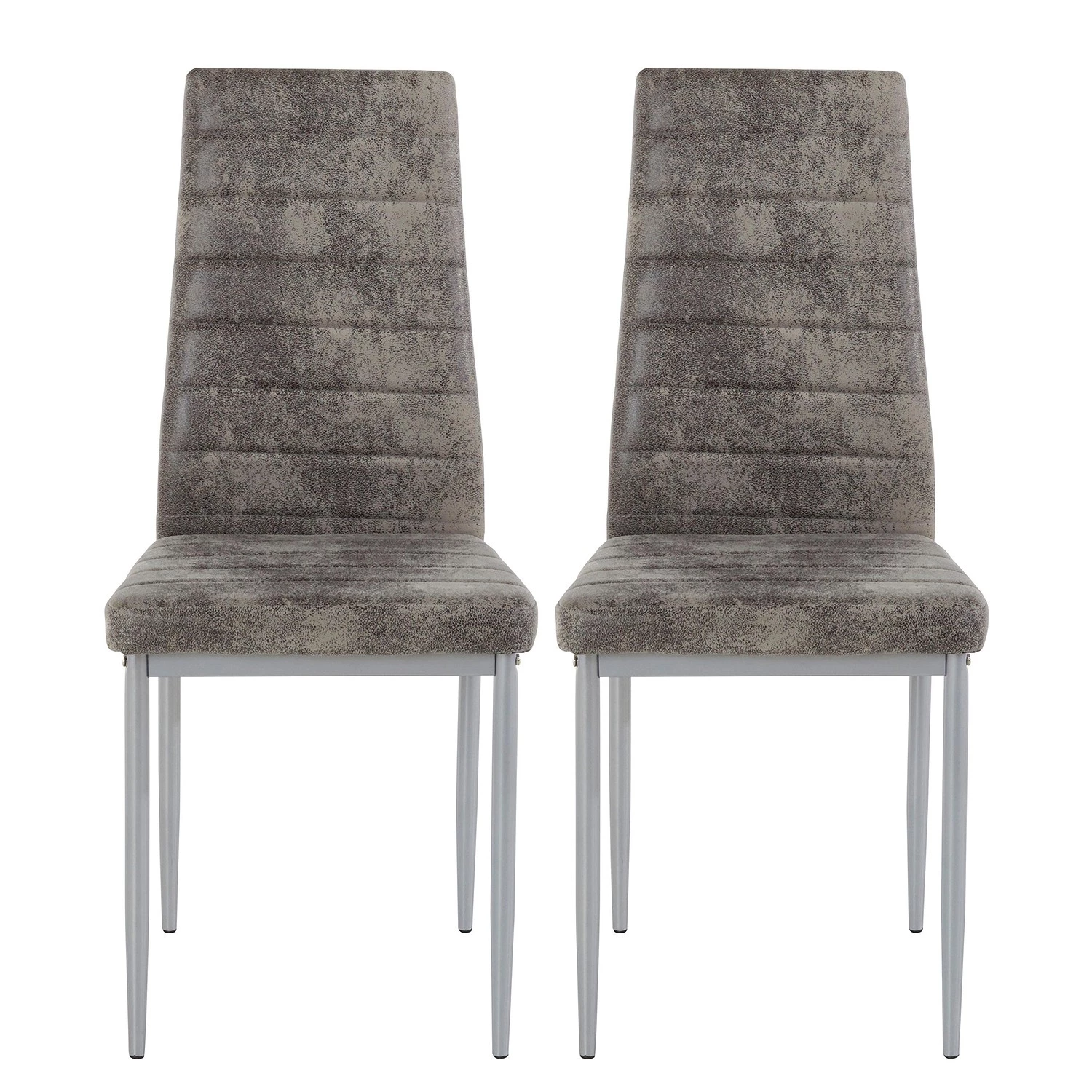 Loftscape Chaises capitonnées Orelle II (lot de 2) - Microfibre / Fer - Gris 3 Loftscape Chaises capitonnées Orelle II (lot de 2) - Microfibre / Fer - Gris
