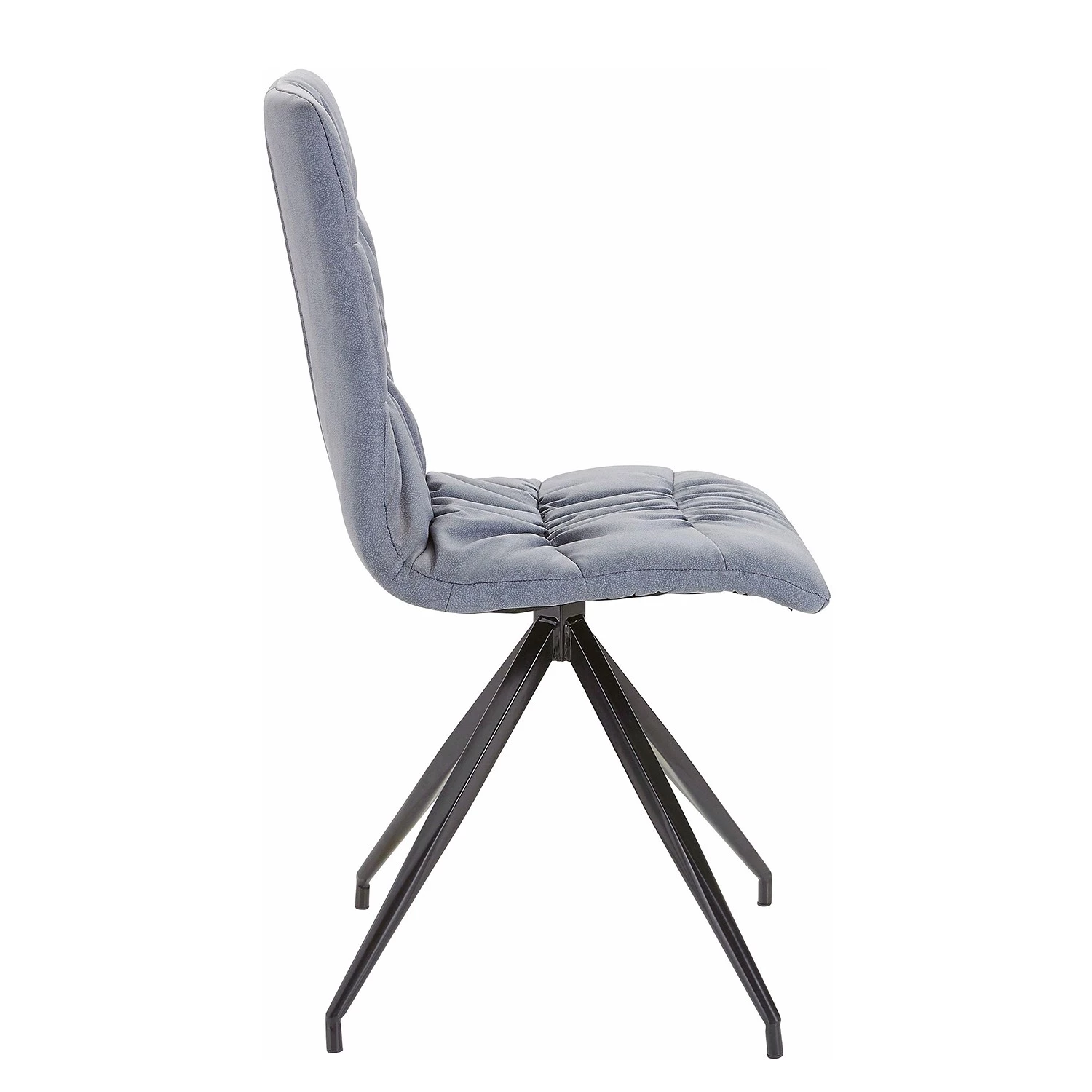 Loftscape Chaises capitonnées Gergy (lot de 2) - Imitation cuir / Fer - Gris pigeon / Noir 5 Loftscape Chaises capitonnées Gergy (lot de 2) - Imitation cuir / Fer - Gris pigeon / Noir – Image 3