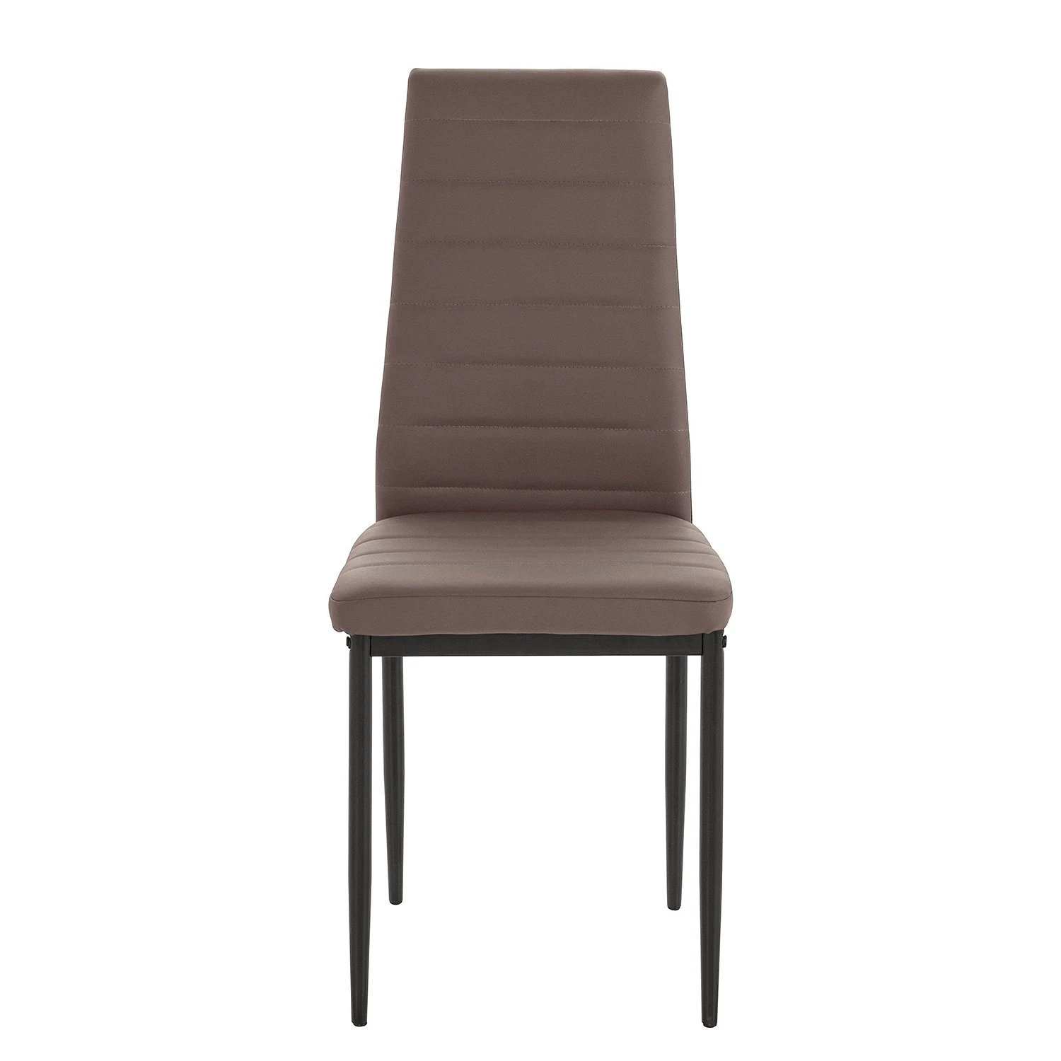 Loftscape Chaises capitonnées Orelle I (lot de 2) - Imitation cuir / Fer - Cappuccino / Noir 4 Loftscape Chaises capitonnées Orelle I (lot de 2) - Imitation cuir / Fer - Cappuccino / Noir – Image 2