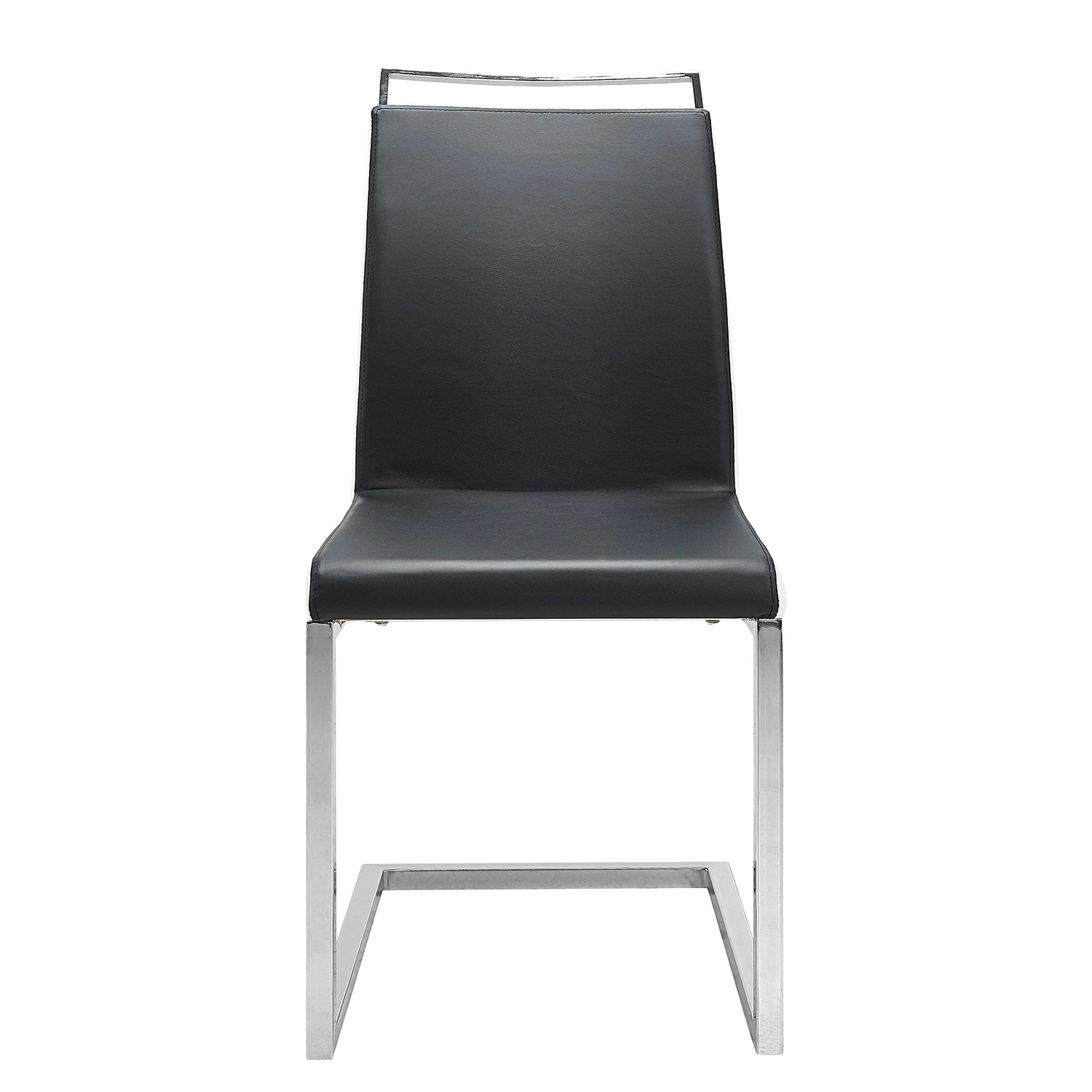 Loftscape Chaises cantilever Ibos (lot de 2) - Imitation cuir - Chrome - Noir 4 Loftscape Chaises cantilever Ibos (lot de 2) - Imitation cuir - Chrome - Noir – Image 2