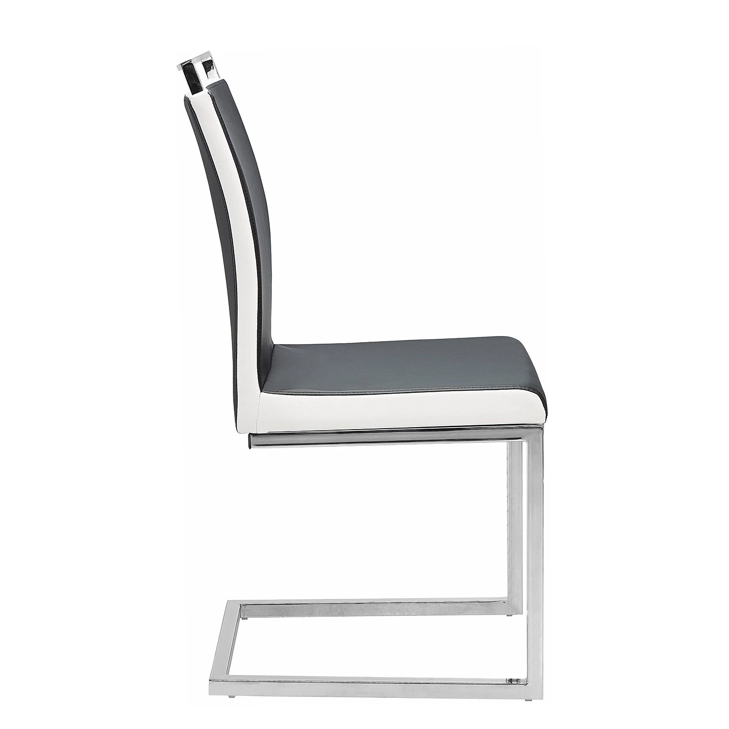 Loftscape Chaises cantilever Ibos (lot de 2) - Imitation cuir - Chrome - Noir 5 Loftscape Chaises cantilever Ibos (lot de 2) - Imitation cuir - Chrome - Noir – Image 3