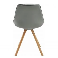 Norrwood Chaises capitonnées Gergy (lot de 2) - Imitation cuir / Chêne massif - Gris clair / Chêne -Chaises Soldes 2022 1000229582 201104 14080700053 DETAILS P000000001000229582