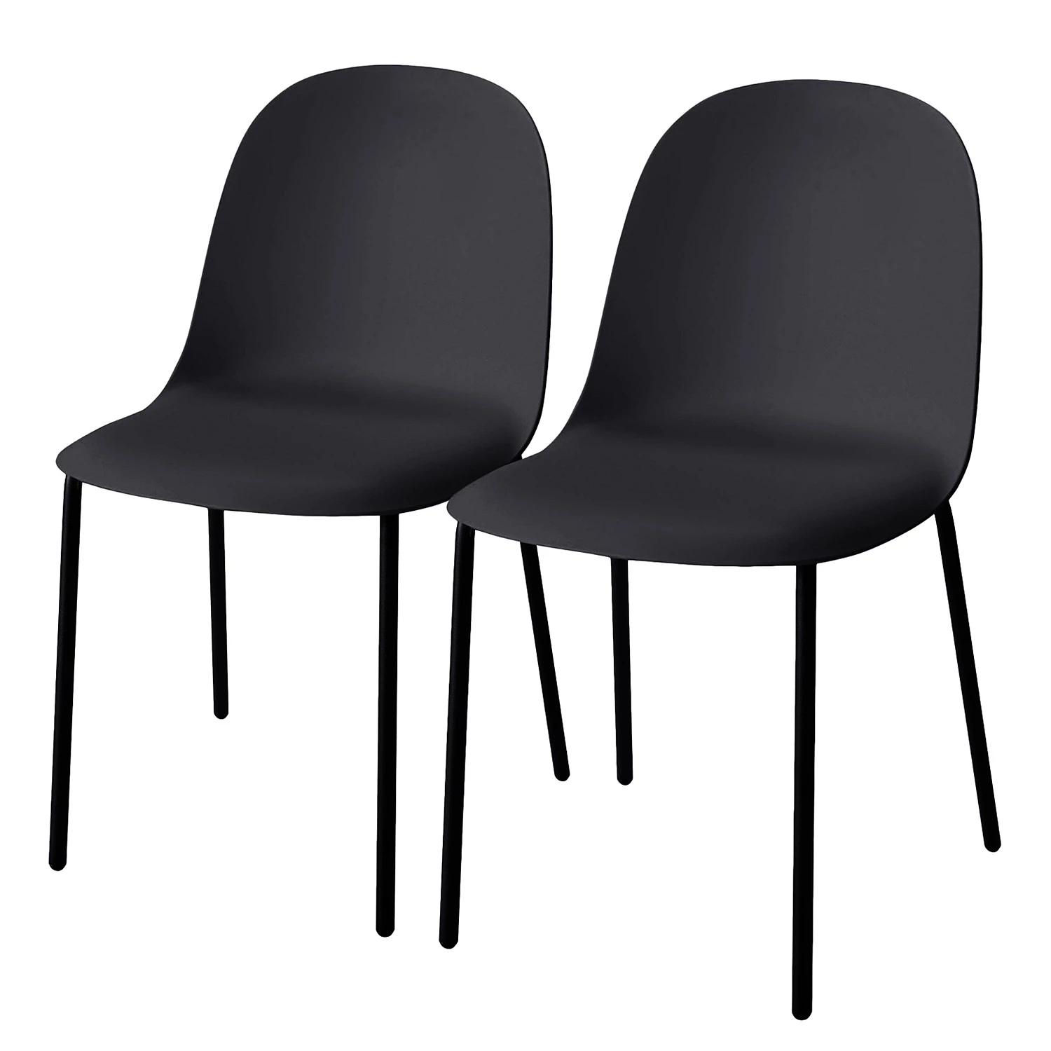 Loftscape Chaises Borny I (lot de 2) - Matière plastique - Fer - Noir 3 Loftscape Chaises Borny I (lot de 2) - Matière plastique - Fer - Noir