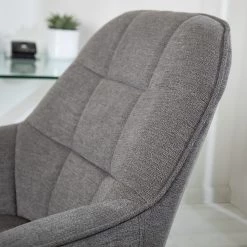 Furnitive Chaise de bureau Valady II - Microfibre / Fer - Gris / Chrome -Chaises Soldes 2022 1000230741 220629 030 DETAILS P000000001000230741