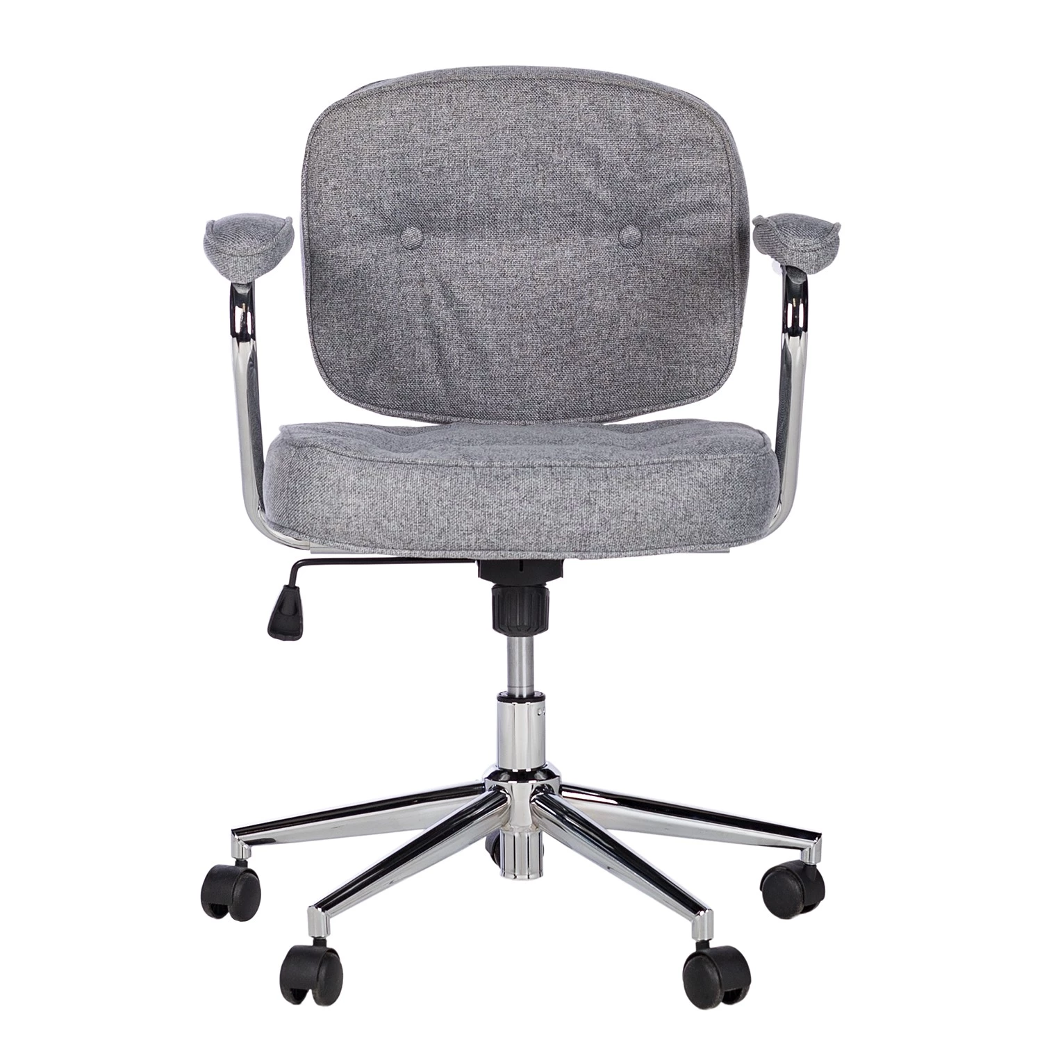 Furnitive Chaise de bureau Orlu II - Tissu / Fer - Gris clair / Chrome 5 Furnitive Chaise de bureau Orlu II - Tissu / Fer - Gris clair / Chrome – Image 3