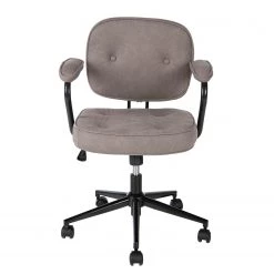 Furnitive Chaise de bureau Orlu I - Microfibre / Fer - Taupe vintage / Noir -Chaises Soldes 2022 1000230752 220322 030 DETAILS P000000001000230752