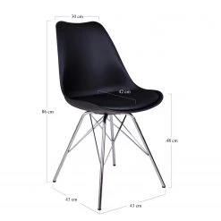 Norrwood Chaises Vaire (lot de 2) - Matière plastique / Acier - Noir -Chaises Soldes 2022 1000230991 201125 16492000006 SKETCH DETAILS P000000001000230991 sketch