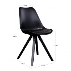 Norrwood Chaises Trebes I (lot de 2) - Matière plastique / Hévéa massif - Noir / Hévéa -Chaises Soldes 2022 1000231008 201125 16492100020 SKETCH DETAILS P000000001000231008 sketch