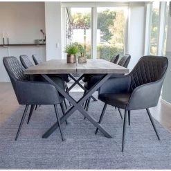 Red Living Chaises à accoudoirs Pierry I (lot de 2) - Imitation cuir / Acier - Gris vintage -Chaises Soldes 2022 1000231016 201125 16492300074 MOOD DETAILS P000000001000231016 mood