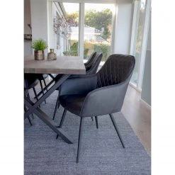 Red Living Chaises à accoudoirs Pierry I (lot de 2) - Imitation cuir / Acier - Gris vintage -Chaises Soldes 2022 1000231016 201125 16492300075 MOOD DETAILS P000000001000231016 mood