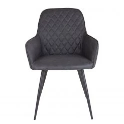 Red Living Chaises à accoudoirs Pierry I (lot de 2) - Imitation cuir / Acier - Gris vintage -Chaises Soldes 2022 1000231016 201125 16492300076 DETAILS P000000001000231016