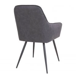 Red Living Chaises à accoudoirs Pierry I (lot de 2) - Imitation cuir / Acier - Gris vintage -Chaises Soldes 2022 1000231016 201125 16492300078 DETAILS P000000001000231016