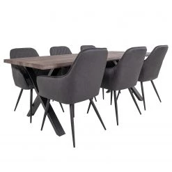 Red Living Chaises à accoudoirs Pierry I (lot de 2) - Imitation cuir / Acier - Gris vintage -Chaises Soldes 2022 1000231016 201125 16492300079 DETAILS P000000001000231016