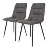 Loftscape Chaises capitonnées Ormoy I (lot de 2) - Microfibre / Acier - Gris / Noir -Chaises Soldes 2022 1000231021 201125 16492500113 IMAGE P000000001000231021