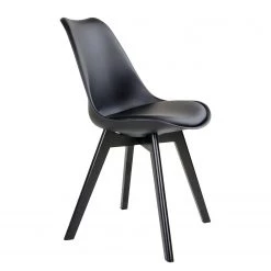 Norrwood Chaises Salon (lot de 2) - Matière plastique / Hévéa massif - Noir -Chaises Soldes 2022 1000231033 201125 16492900205 DETAILS P000000001000231033